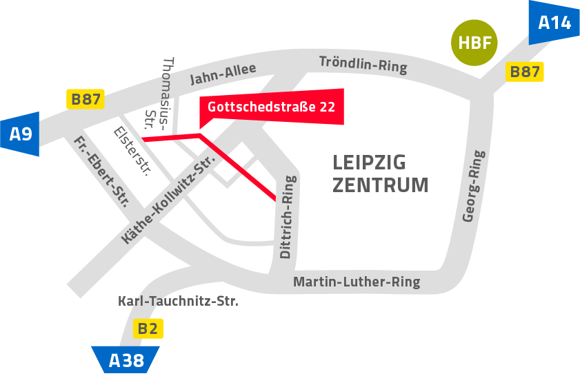 Maps Gottschedstraße 22, Leipzig